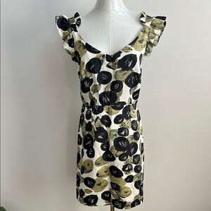 NWT‎ Anthropologie LEIFSDOTTIR Women's Silk Blend Ruffle Cap Sleeve Mini Dress 4
